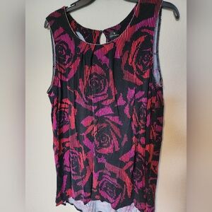 Womens Worthington Black Floral Sleeveless Top